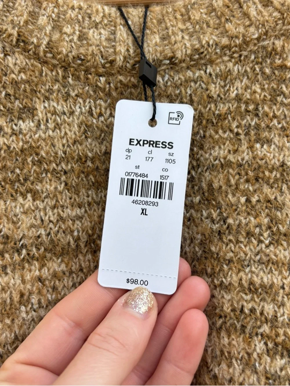 Express mens sweater NWT size x-large